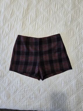 Forever 21 Plaid High-Waist Mico Length Cut Dark Academia Women's Shorts Size S